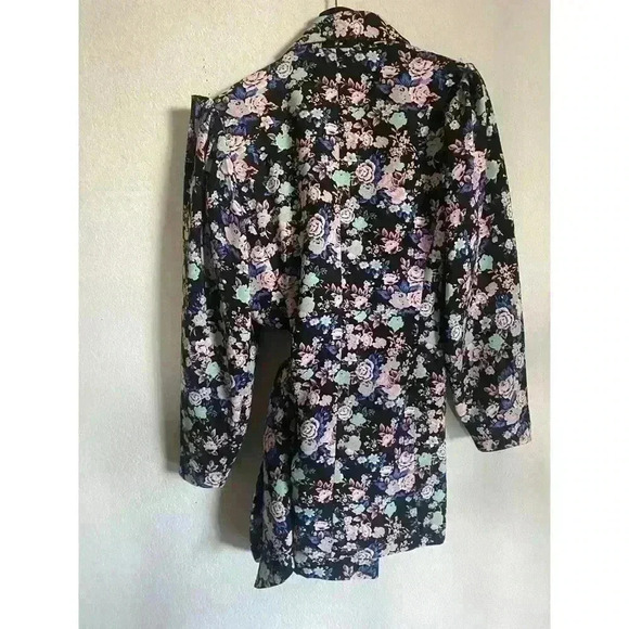 ASOS  Floral Print Long Sleeves Tie Front Wrap Blazer Cutout Dress, Size 10 - Picture 3 of 13